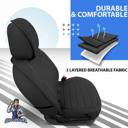 Car Seat Protector - Active Line Design Black 1x Front Seat Fabric