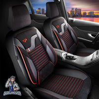 Thumbnail for Citroen C4 Seat Covers Boston Velour Fabric Design Dark Red 5 Seats + Headrests (Full Set) Leather & Velour Fabric