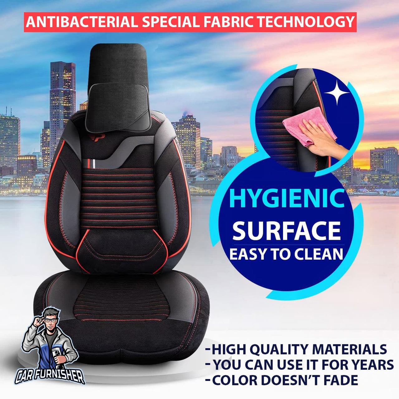 Nissan Navara Seat Covers Boston Velour Fabric Design