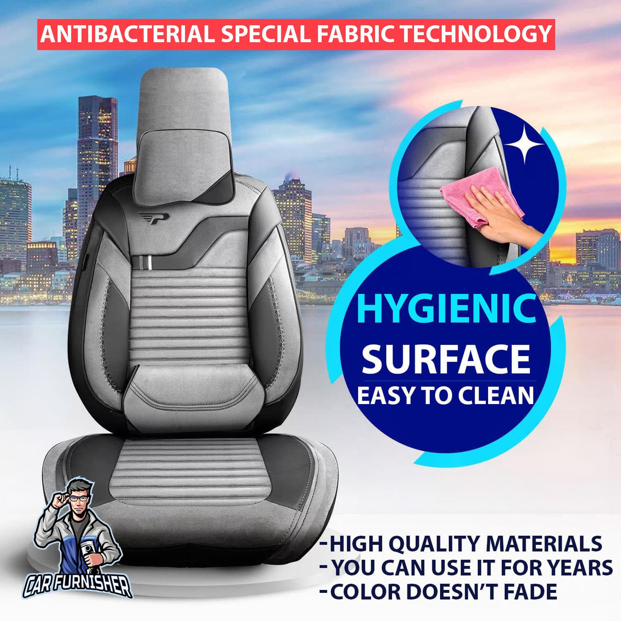 Nissan Navara Seat Covers Boston Velour Fabric Design