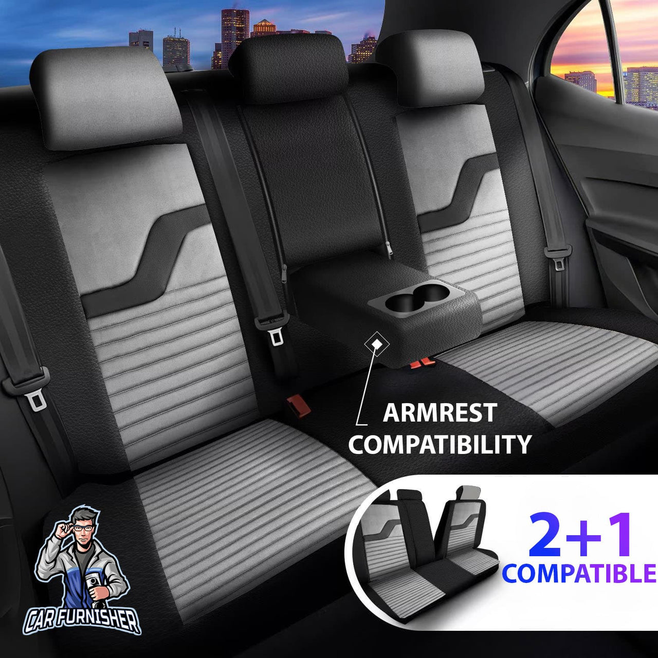 Hyundai i20 Seat Covers Boston Velour Fabric Design