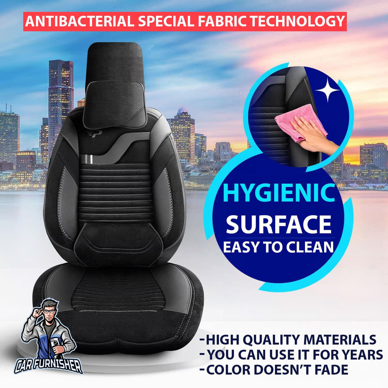 Nissan Navara Seat Covers Boston Velour Fabric Design