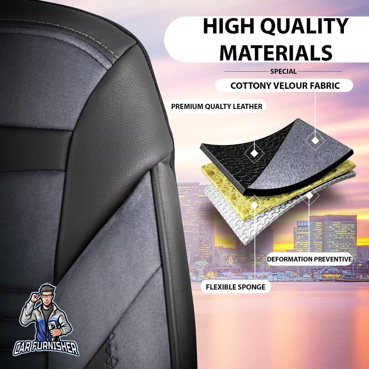 Audi A4 Seat Covers Boston Velour Fabric Design