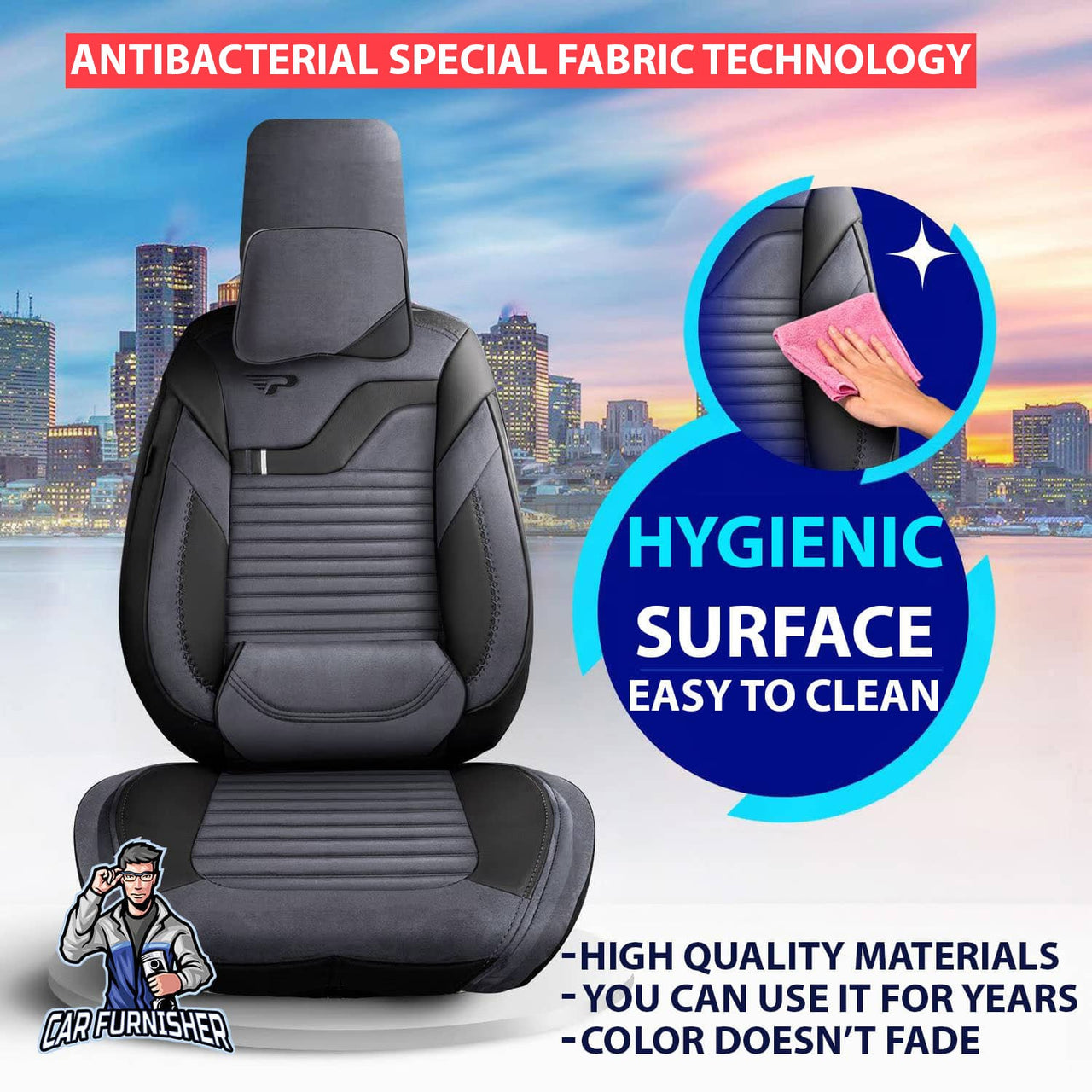 Hyundai Veracruz Seat Covers Boston Velour Fabric Design