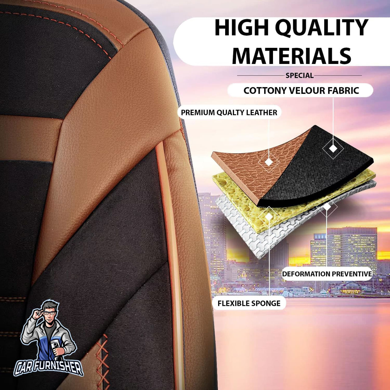 Ford S-Max Seat Covers Boston Velour Fabric Design