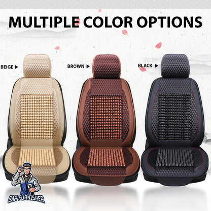 Car Seat Cover - Natural Wooden Beads (3 Colors) Brown Single Seat (1 pcs) Wood
