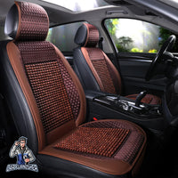 Thumbnail for Car Seat Cover - Natural Wooden Beads (3 Colors) Brown Double Seat (2 pcs) Wood