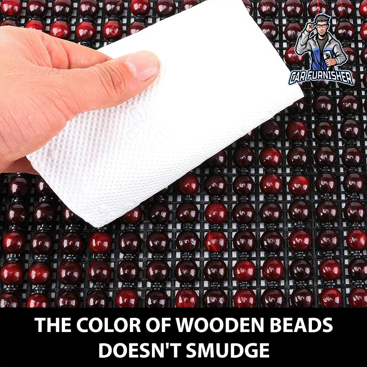 Car Seat Cover - Real Wooden Beads (4 Colors)