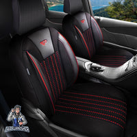 Thumbnail for Toyota Rav4 Seat Covers Datca Design Red 5 Seats + Headrests (Full Set) Leather & Rug Fabric