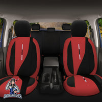 Thumbnail for Mercedes 190 Seat Covers Elysia Foal Feather & Leather Design Red 5 Seats + Headrests (Full Set) Leather & Foal Feather