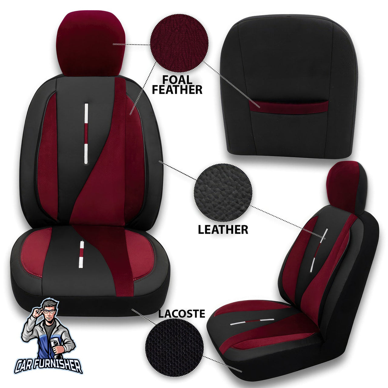 Ford C-Max Seat Covers Elysia Foal Feather & Leather Design