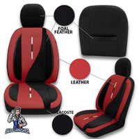 Thumbnail for Nissan Navara Seat Covers Elysia Foal Feather & Leather Design