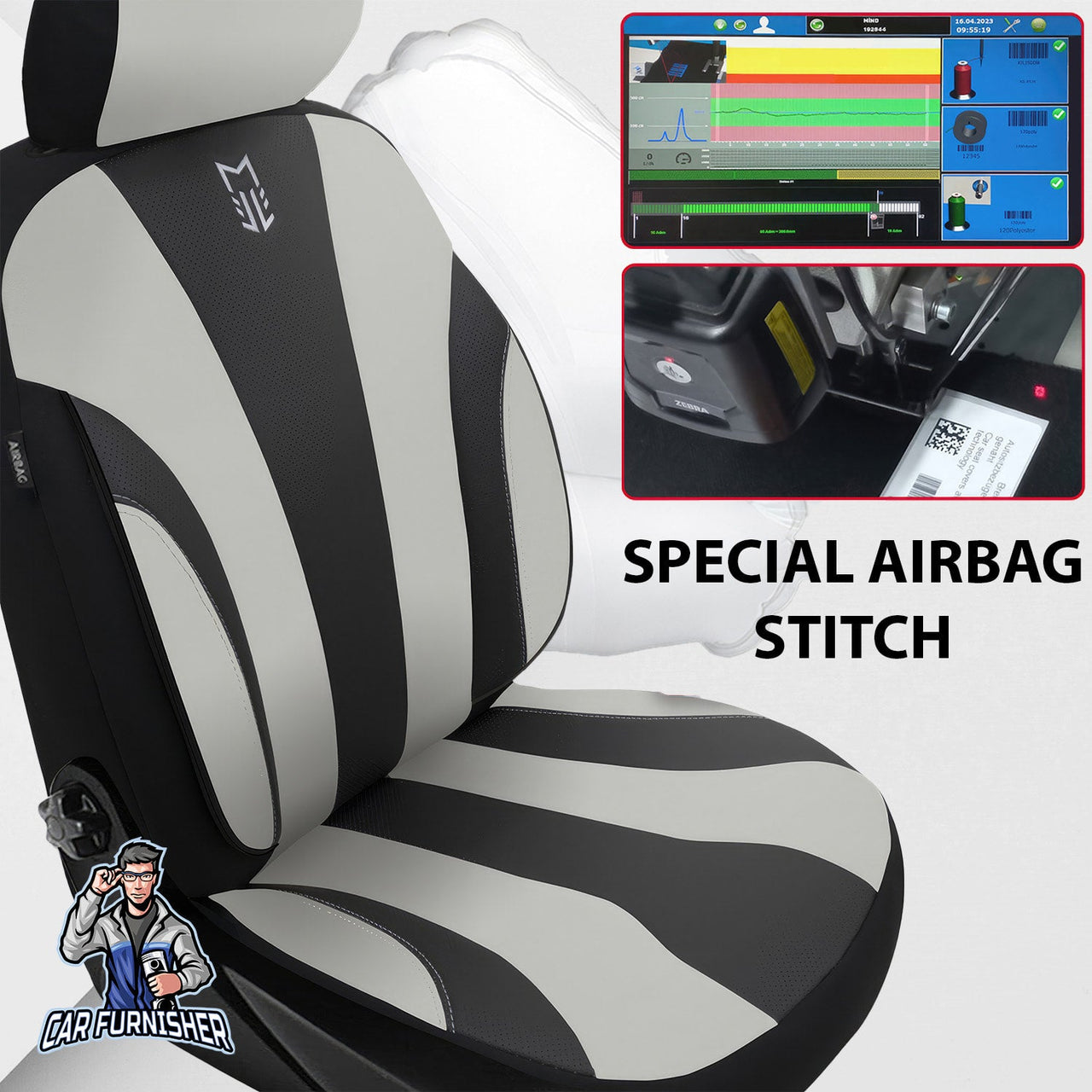 Fiat Doblo Seat Covers Medusa Foal Feather & Leather Design
