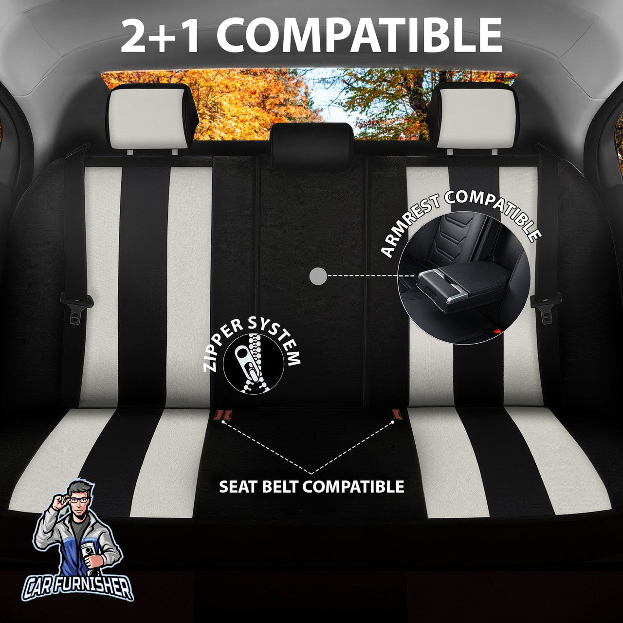 Ford S-Max Seat Covers Medusa Foal Feather & Leather Design