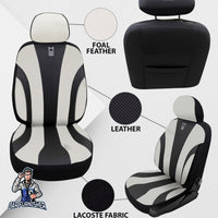 Thumbnail for Car Seat Cover Set - Medusa Foal Feather & Leather Design