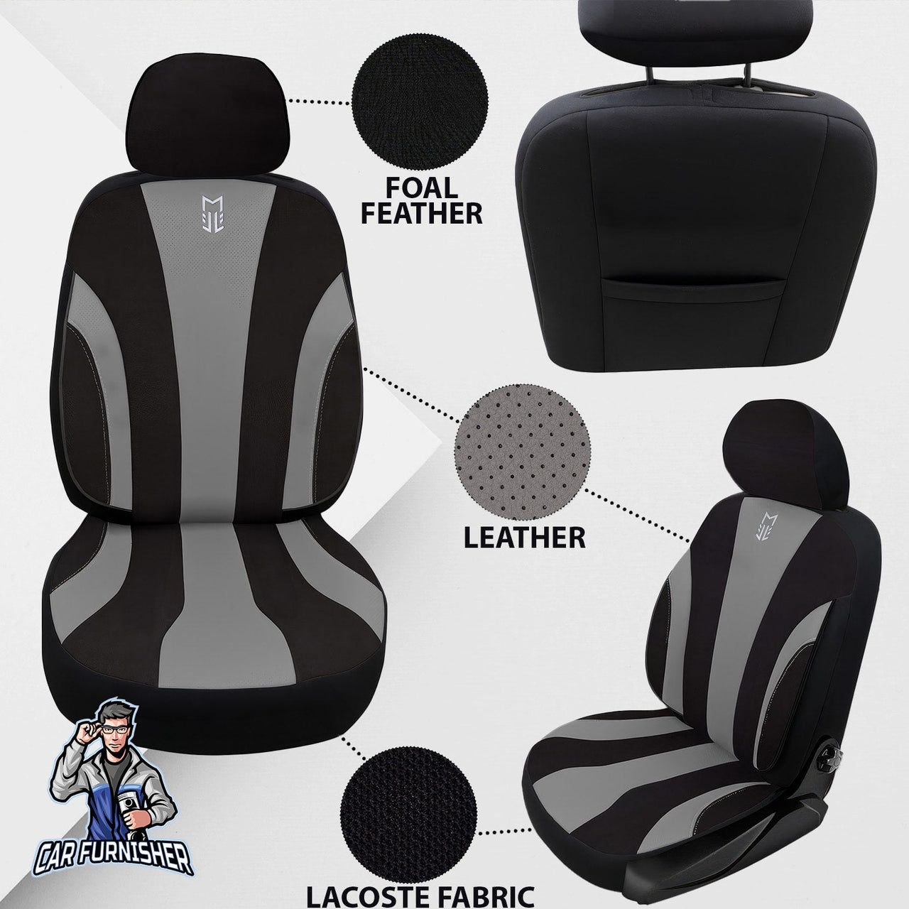 Mitsubishi Outlander Seat Covers Medusa Foal Feather & Leather Design