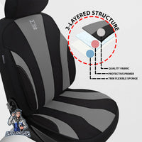 Thumbnail for Fiat 500 Seat Covers Medusa Foal Feather & Leather Design