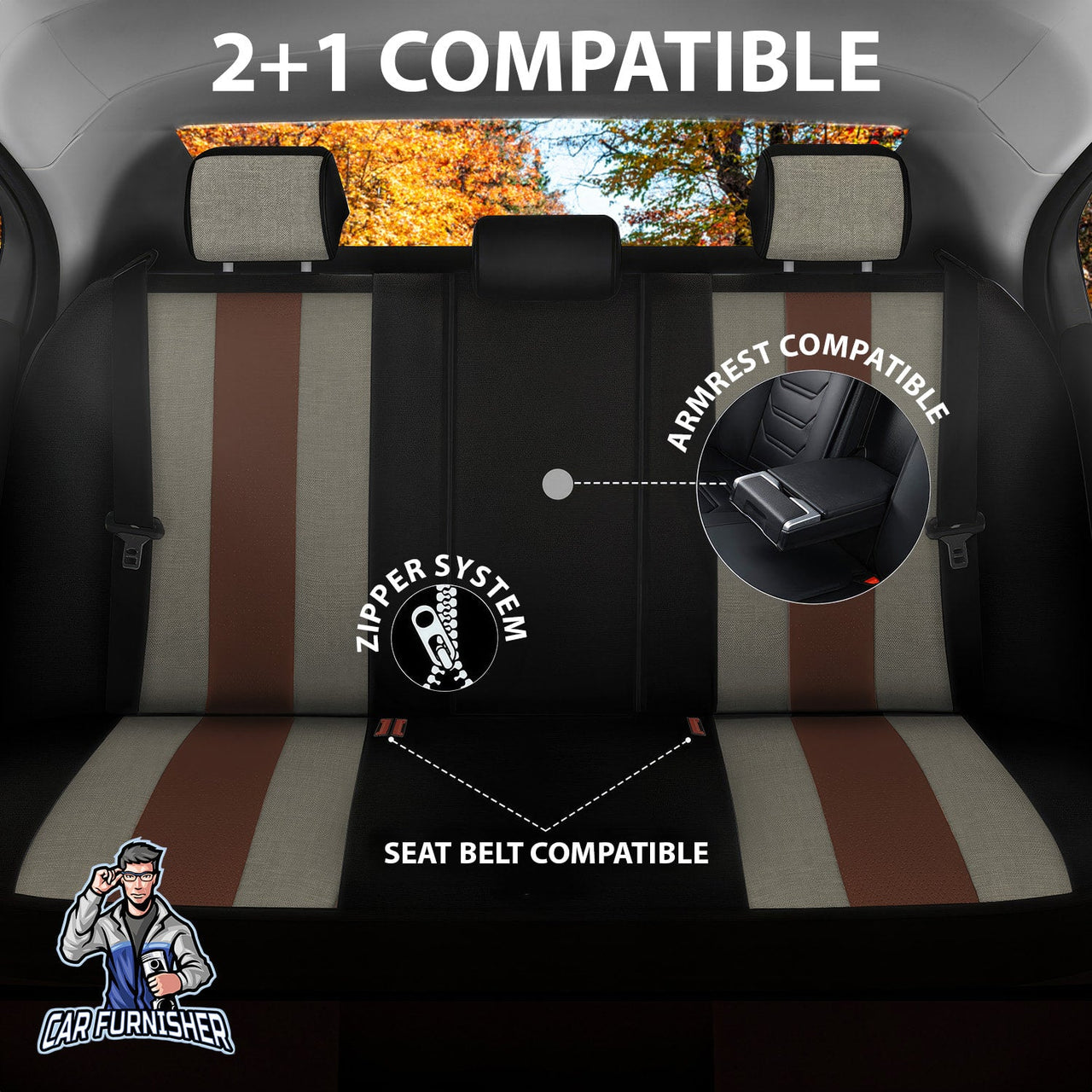 Fiat Freemont Seat Covers Medusa Linen Fabric & Leather Design