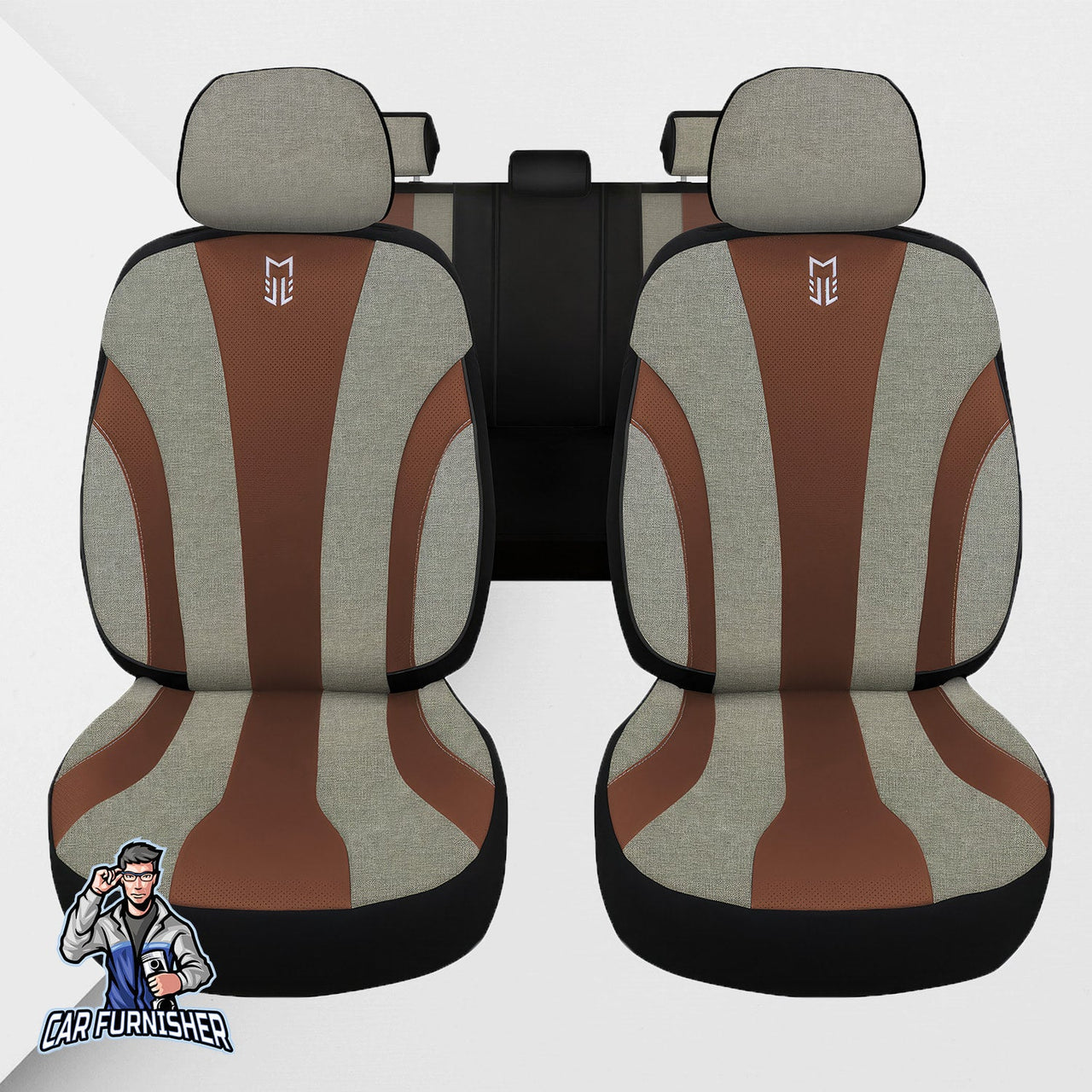 Fiat Fiorino Seat Covers Medusa Linen Fabric & Leather Design