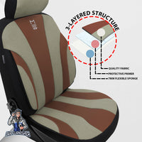 Thumbnail for Nissan Navara Seat Covers Medusa Linen Fabric & Leather Design