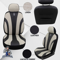 Thumbnail for Audi A6 Seat Covers Medusa Linen Fabric & Leather Design