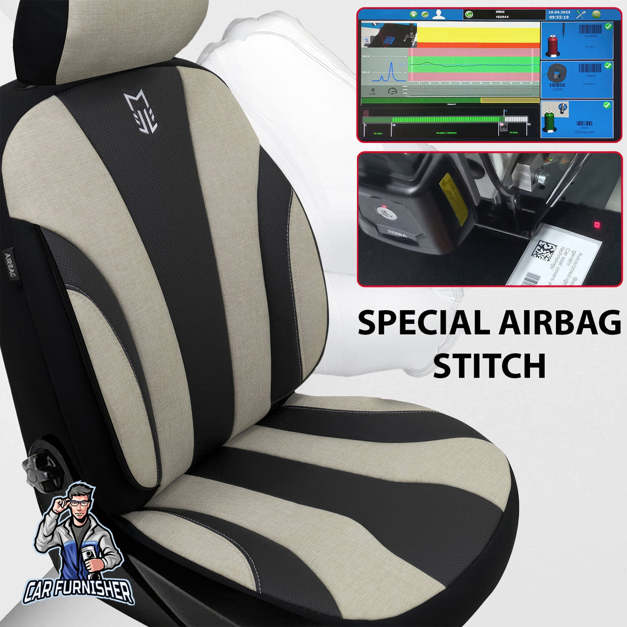 Hyundai i20 Seat Covers Medusa Linen Fabric & Leather Design