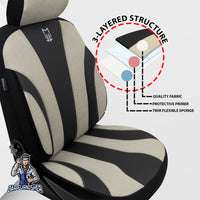 Thumbnail for Hyundai i20 Seat Covers Medusa Linen Fabric & Leather Design