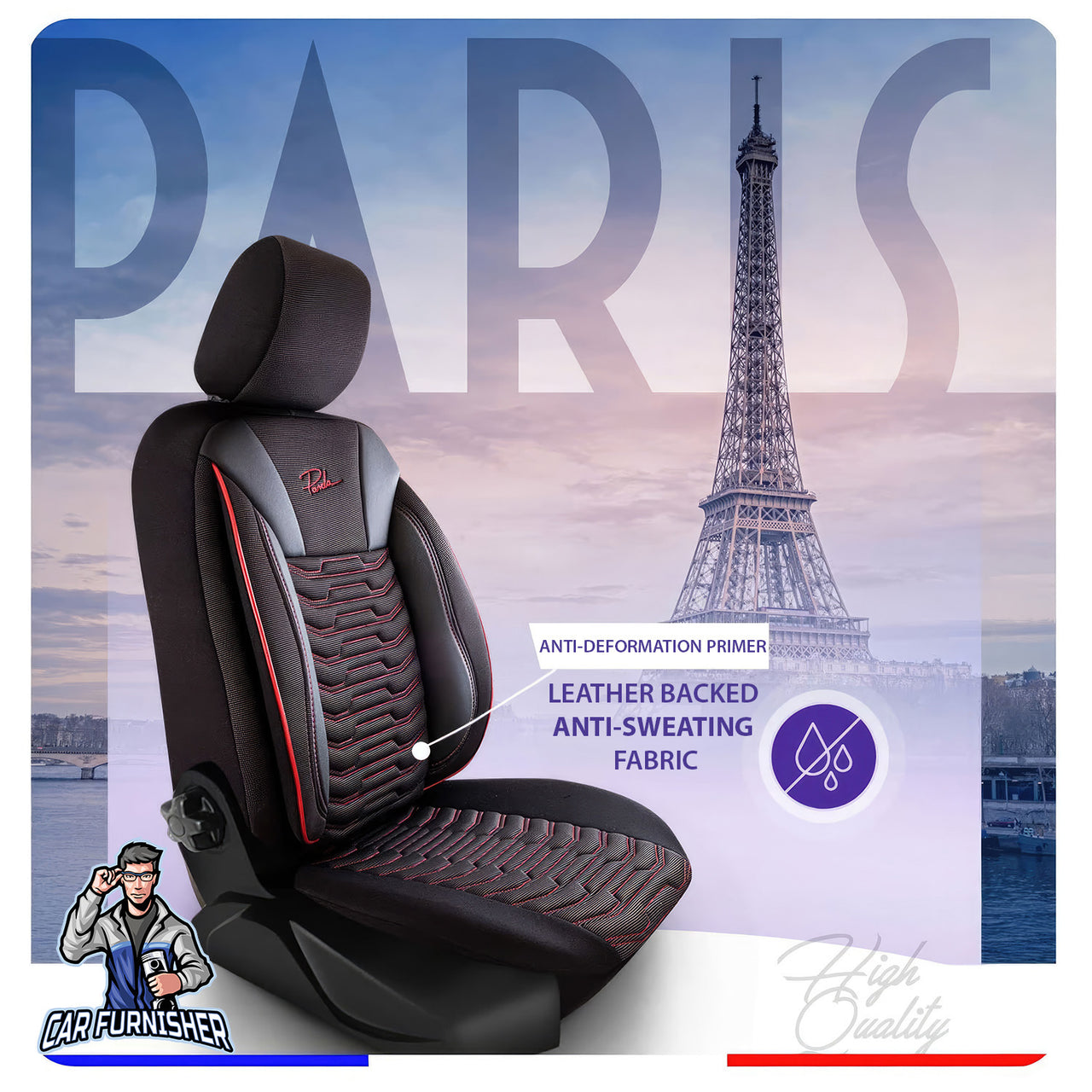 Car Seat Cover Set - Paris Design