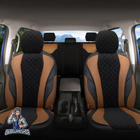 Thumbnail for Skoda Octavia Seat Covers VIP Design Black 5 Seats + Headrests (Full Set) Leather & Foal Feather Fabric