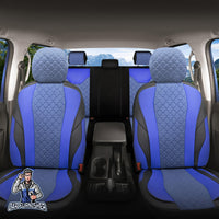 Thumbnail for Skoda Octavia Seat Covers VIP Design Blue 5 Seats + Headrests (Full Set) Leather & Foal Feather Fabric