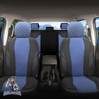 Thumbnail for Audi A6 Seat Covers VIP Design Dark Blue 5 Seats + Headrests (Full Set) Leather & Foal Feather Fabric