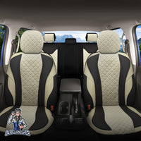 Thumbnail for Skoda Octavia Seat Covers VIP Design White 5 Seats + Headrests (Full Set) Leather & Foal Feather Fabric