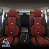 Thumbnail for Volkswagen Tiguan Seat Covers Verita Elegance Design Burgundy 5 Seats + Headrests (Full Set) Leather & Linen Fabric