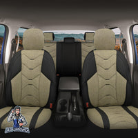 Thumbnail for Car Seat Cover Set - Verita Elegance Design Khaki 5 Seats + Headrests (Full Set) Leather & Linen Fabric