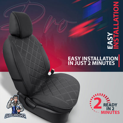 Car Seat Protector - Active Pro Design Black 1x Front Seat Fabric