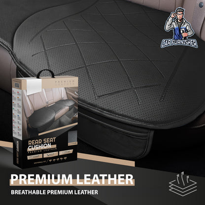 Car Seat Protector - Premium Leather Design Black 1x Front Back Bottom Leather