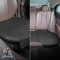 Thumbnail for Car Seat Protector - Premium Leather Design Black Bottom Set (2x Front Bottoms & 1x Back Bottom) Leather