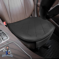 Thumbnail for Car Seat Protector - Premium Leather Design Black 1x Front Seat Bottom Leather