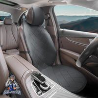 Thumbnail for Car Seat Protector - Premium Leather Design Black 1x Front Seat Leather