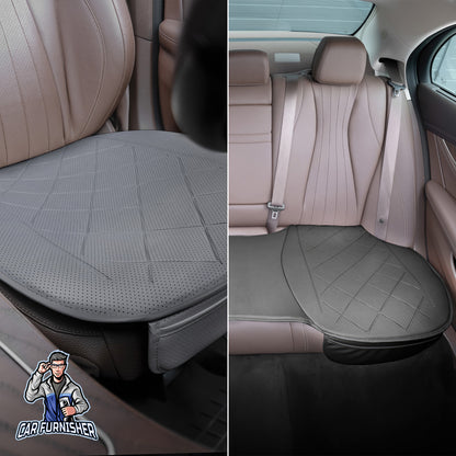 Car Seat Protector - Premium Leather Design Smoked Bottom Set (2x Front Bottoms & 1x Back Bottom) Leather