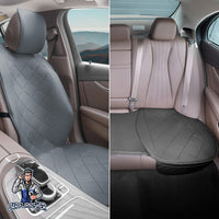 Thumbnail for Car Seat Protector - Premium Leather Design Smoked Full Set (2x Front Seats & 1x Back Bottom) Leather