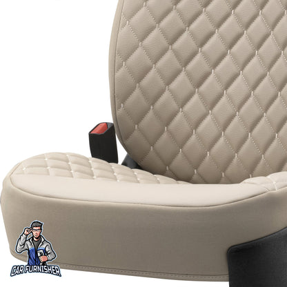 Car Seat Protector - Rsx Diamond Leather Design Beige 1x Front Seat Leather & Fabric