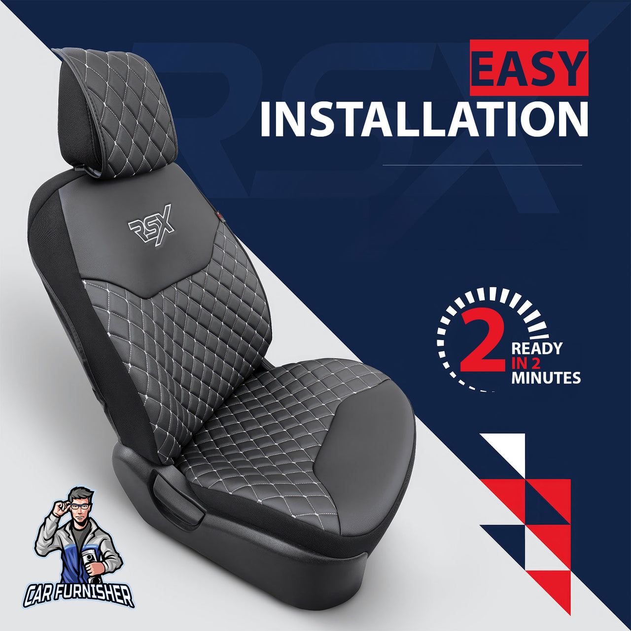 Car Seat Protector - Rsx Diamond Leather Design