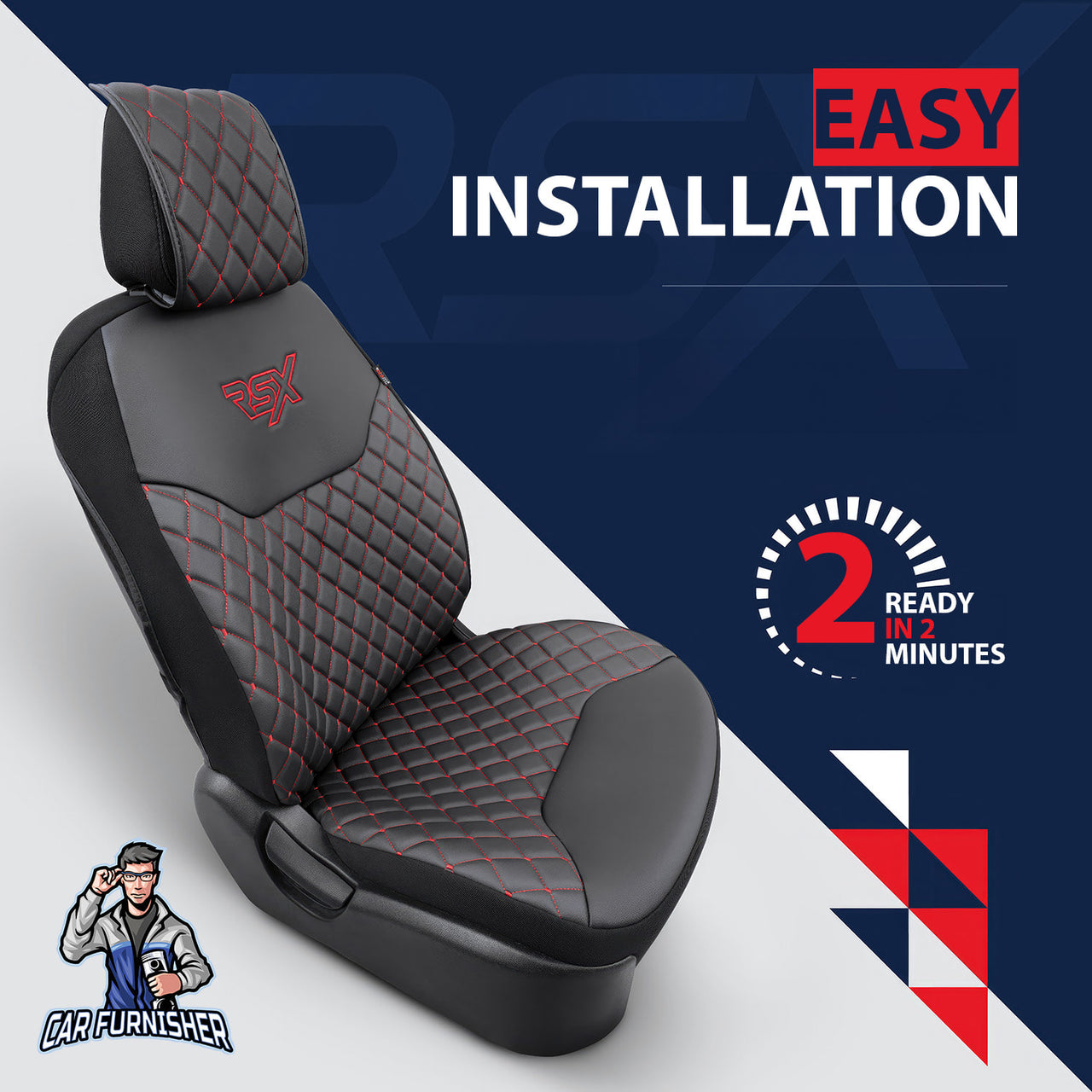 Car Seat Protector - Rsx Diamond Leather Design