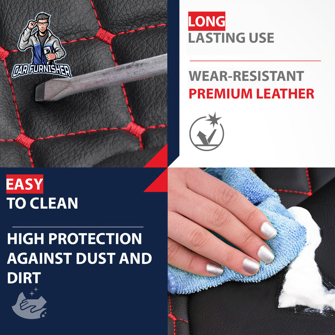 Car Seat Protector - Rsx Diamond Leather Design