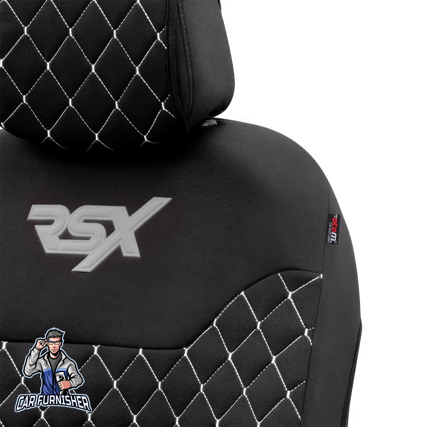 Car Seat Protector - Rsx Sport Design Black 2x Front Seat Fabric