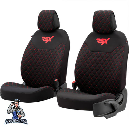 Car Seat Protector - Rsx Sport Design Dark Red 2x Front Seat Fabric