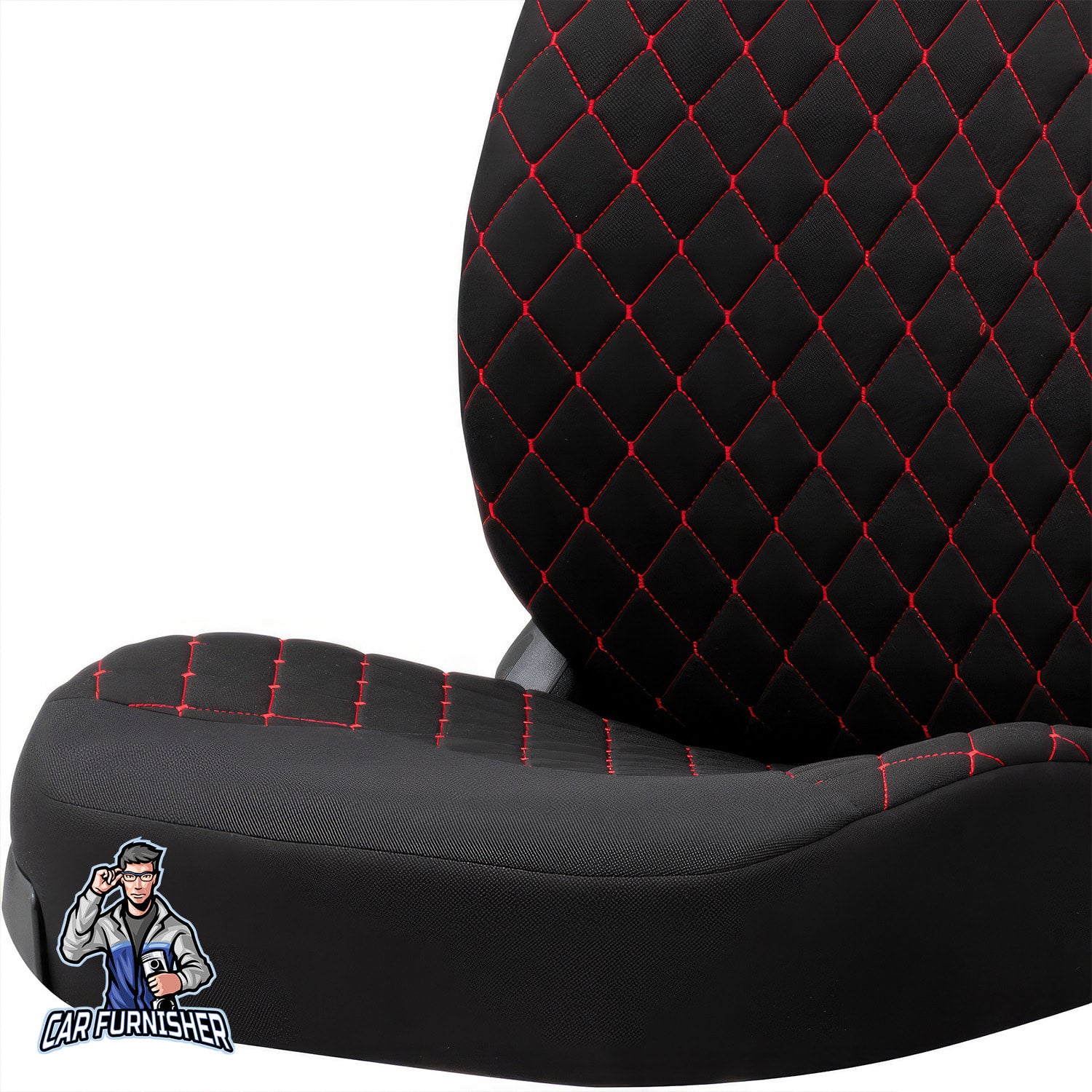 Car Seat Protector - Rsx Sport Design Dark Red 2x Front Seat Fabric