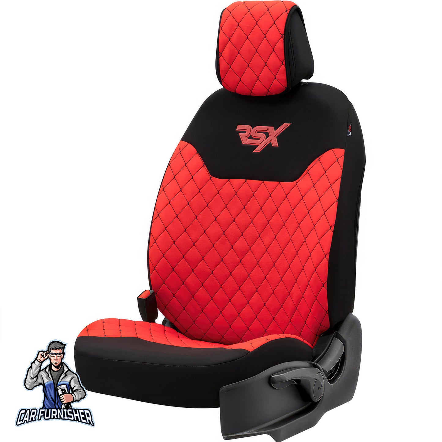 Car Seat Protector - Rsx Sport Design Red 2x Front Seat Fabric