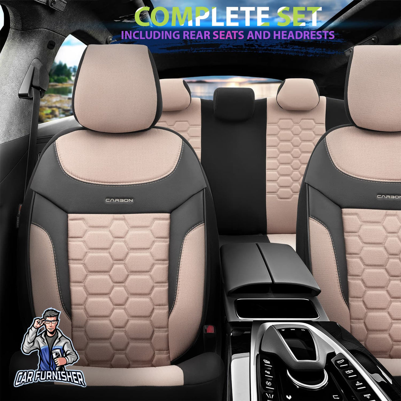 Hyundai Santa Cruz Seat Covers Carbon Design